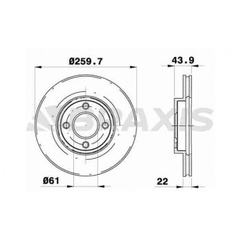 ON FREN DISKI (AYNASI) HAVALI NISSAN MICRA K13 KASA 2011 2015 NISSAN NOTE 2013> 260×4 - BRAXIS AE0229