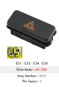 Unıversal Flaşör Anahtarı>e31 - E32 - E34 - E36 Flaşör Anah.   >>61311374220 / 61311390722 - Mcar-An3581