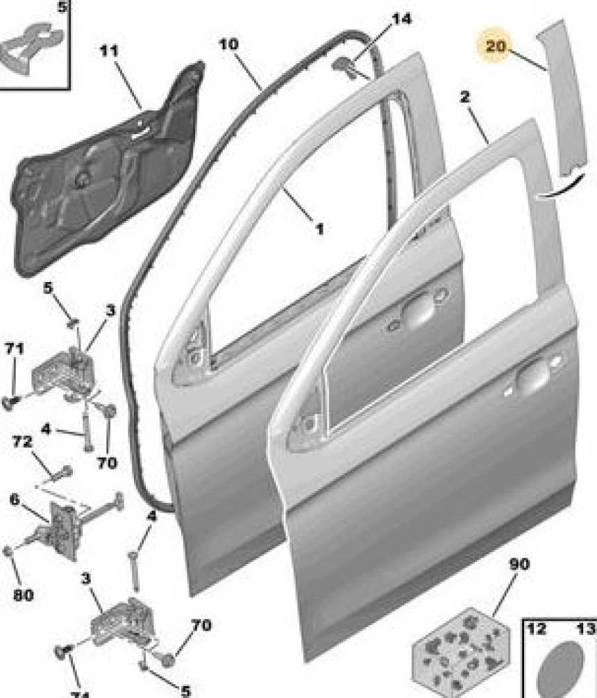 Psa Sag Arka Kapı Direk Bandı 301-C-Elysee (montaj) - Luvı 0040.9675438680