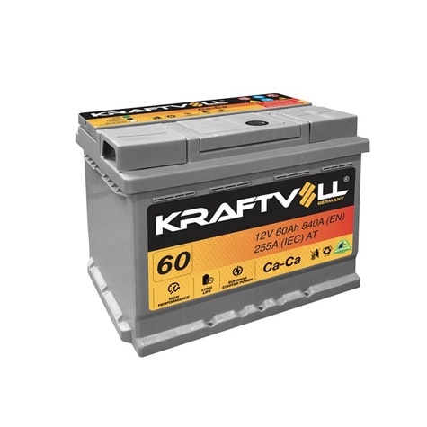 AKU 12V 60 AH L2 (242×175×190) TAM KAPALI - KRAFTVOLL 18010007