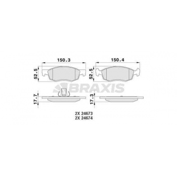ON FREN BALATASI LOGAN MCV 1.4 / 1.6 / 1.6 16V / 1.5DCI 02 / 07> - BRAXIS AA0178
