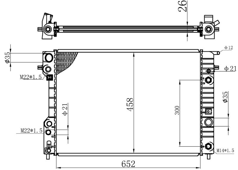 MOTOR RADYATORU (652x458x26) OMEGA B X25XE / A.T 95>98 (BRAZING) (652X458X26) - KALE 363800
