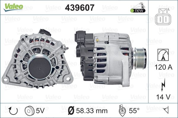 ALTERNATOR HYUNDAI I30 CRDI CERATO 1,5 / 1,6 CRDI - VALEO 439607