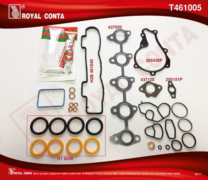 MOTOR FULL TAKIM CONTA C30-S40-V50 1.6D 110 HP (SKC, KECE VE S.LASTIGI YOKTUR) - ROYAL T461005