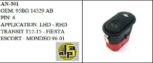 Unıversal Cam Anahtarı>ford Transit T12-15 - Fiesta - Escort - Mondeo   >>95bg14529ab - Mcar-An301