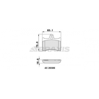 ARKA FREN BALATASI DISK CITROEN XANTIA 1.8I 1.8I 16V 2.0I 16V (95 98) / (75X83X15.5) - BRAXIS AA0278