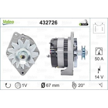 ALTERNATOR 12V 50A R9 R11 R19 TOROS CLIO I EXPRES - VALEO 432726