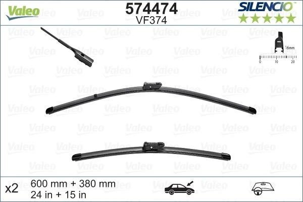 Vw Silecek Süpürgesi Ön Takım - 3397007555 / 119260 (600 X 380 Mm) (muz Tip) - Val 574474