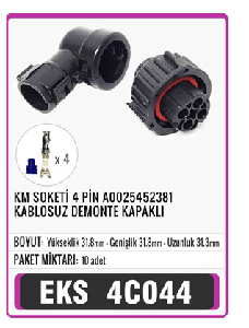 SOKET>KM SOKETİ 4 PİN A0025452381 KABLOSUZ DEMONTE - EKS-4C044