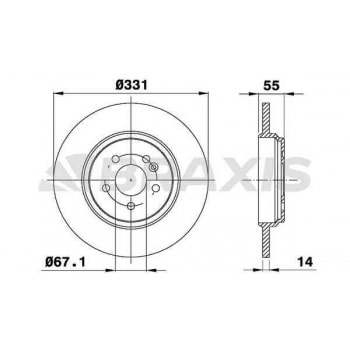 FREN DISKI ARKA ML-CLASS W163 98>05 - BRAXIS AE0456
