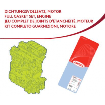 MOTOR TAKIM CONTASI (ALT / UST FULL) / (78,50MM) KECELI SUBAP LASTIKLI S,K,C DAHIL P206 P207 P307 P3 - CORTECO 83430614