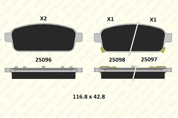 Opel Arka Fren Balatası Astra J Cruze Mokka - Kale B 25096 162 05 Ans