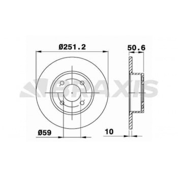 ARKA FREN AYNASI (DISKI) BRAVO II LINEA 1,4T JET 1,6D 2,0D 06> STILO CROMA 1,6 / 1,9D (251 MM) - BRAXIS AE0069