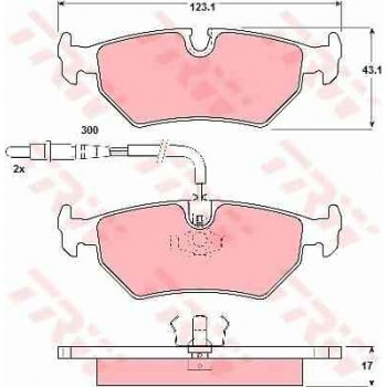 ARKA FREN BALATASI P806 EVASION 2,0 / 1,9 SVTD / 2,1SRTD / SVTD (ARKA DISKLI FREN) - TRW GDB1258