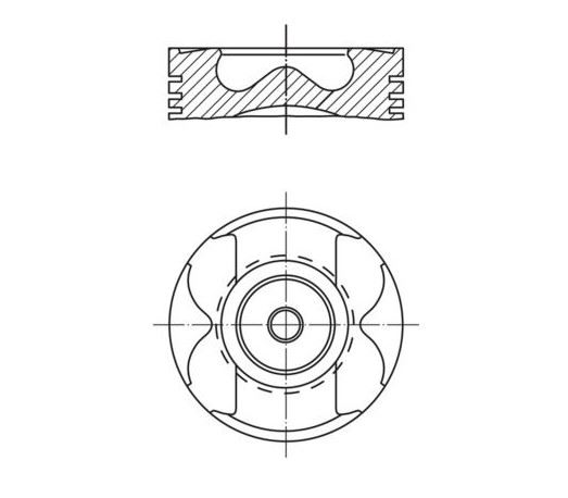 PISTON + SEGMAN 0,50mm QASHQAI J11 1,6 DCI 2013> MEGANE III SCENIC 1,6 DCI 13> (80,50mm, R9M 402 Eur - YENMAK 31-04189-050