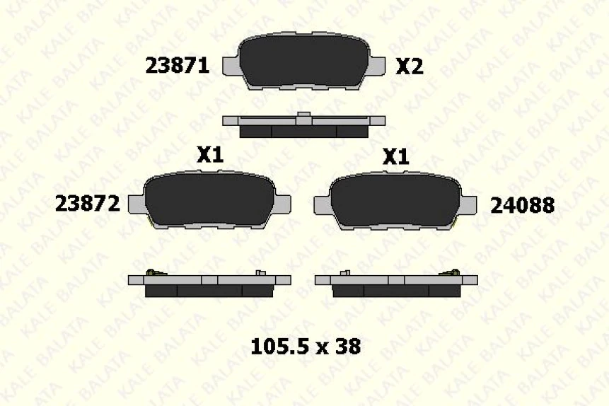 Nissan Arka Fren Balatası Nissan Qashqaı J10 07-13 Xtraıl 07-13 Parthfınder 13-> Koleos 08-> Juke 10->suzuk - Kale B 23871 138 05 Ans