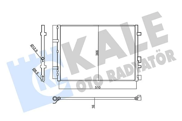 Hyundaı Klima Radyatoru Hyundaı İ20 1.4 Crdi 1.0 T-Gdi 14> Kurutucu İle (490x366x16) - Kale 357845
