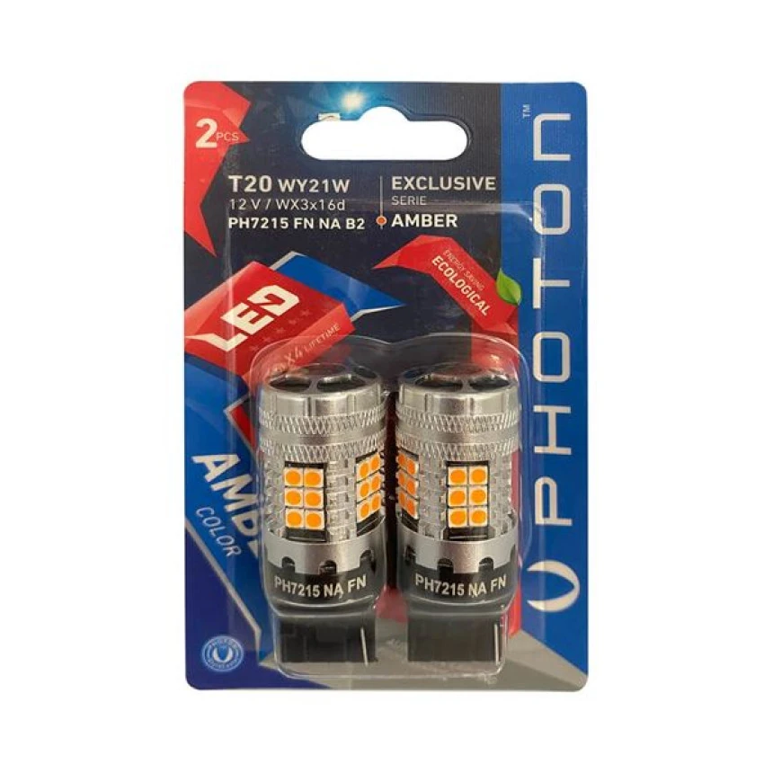 Unıversal T20 W21w 12v Amber Fanlı Exclusıve Serie  (2'li Blister) - Photon Ph7215 Fn Na B2