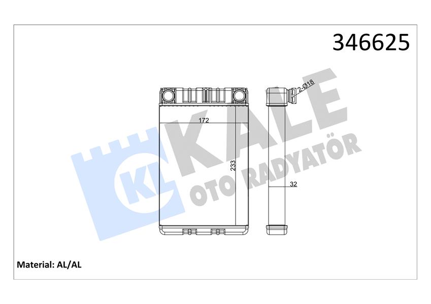 KALORIFER RADYATORU W203 00>07 CL203 02>08 S203 02>07 C209 02>09 A209 03>10 R230 06>12 - KALE 346625