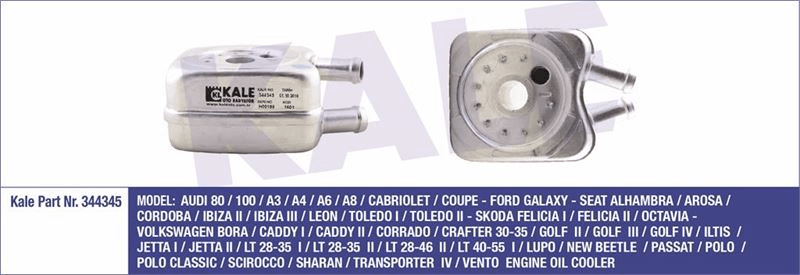 YAG SOGUTUCU BEETLE BORA CADDY PASSAT OCTAVIA LEON TOLEDO FELICIA LT35 1.9D 2.5TDI TRANSPORTER T4 AC - KALE 344345