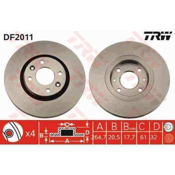 ON FREN AYNASI HAVALI R21 CONCORDE 2,0 2,1TD 2,2 2,2I 86 94 - TRW DF2011