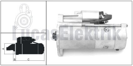 MARS MOTORU 12V 2,2KW 10 DIS MITSUBISHI CANTER 35 PAJERO II 2,8TD / III 3,2DI,D - LUCAS LES0193