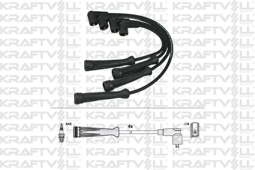 Renault Bujı Kablosu Megane 1.6ie 8v 98> K7m (silikon Kablo) - Kraftvoll 05070196