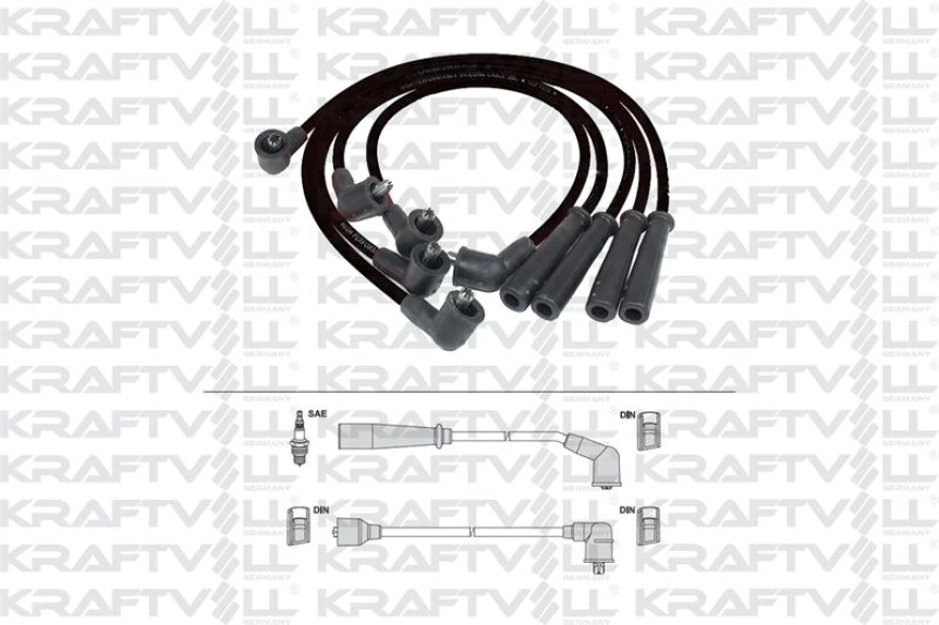 Mazda Bujı+bobın Kablosu Mazda 323 F IV S IV Carbıo 1.3/1.6/1.8 89-94 (silikon Kablo) - Kraftvoll 05070243