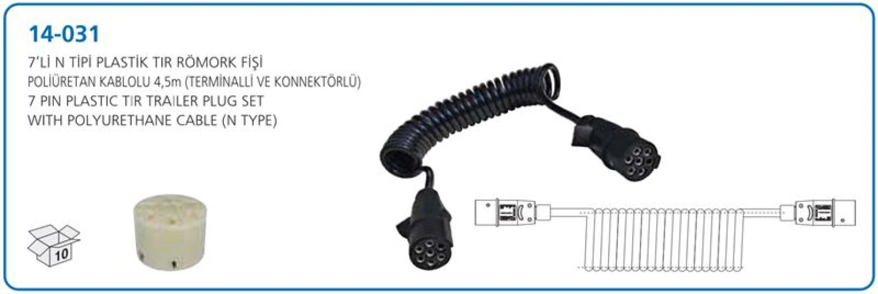Unıversal Truck Tir Elektrik Kablosu Yedili N Tipi Romork - Aksa 14-031