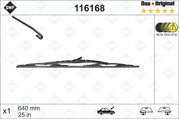 SILECEK SUPURGESI SWF ON (640mm) E-CLASS W210 98>02 S210 97>03 - VALEO 116168