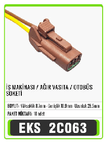 SOKET>2 PİN OTO ELEKTRİK TESİSAT SOKETİ   S2086 - EKS-2C063