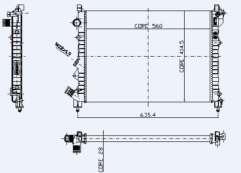 MOTOR RADYATOR LAGUNA 2,0 / 2,0RT / RXE / 1,8 RN / RT / RXE ESPACE MEKANIK KLIMASIZ (2 SIRA AL+PL) ( - KALE 0529292AL
