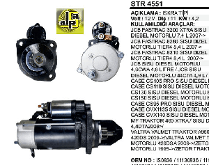 MARŞ MOTORU-ISK 12V 11D VALTRA TRK/CASE/ERKUNT UZUN ÇENE - REMARK-STR4551