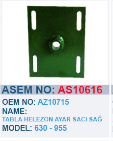 JOHN DEERE 630 955 TABLA HELEZON AYAR SACI SAĞ - AZ10715 - AS10616