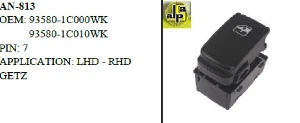 Unıversal Cam Anahtarı>hyundai Getz 03-10  - Tekli   >>93580-1c000wk/93580-1c010wk - Mcar-An813