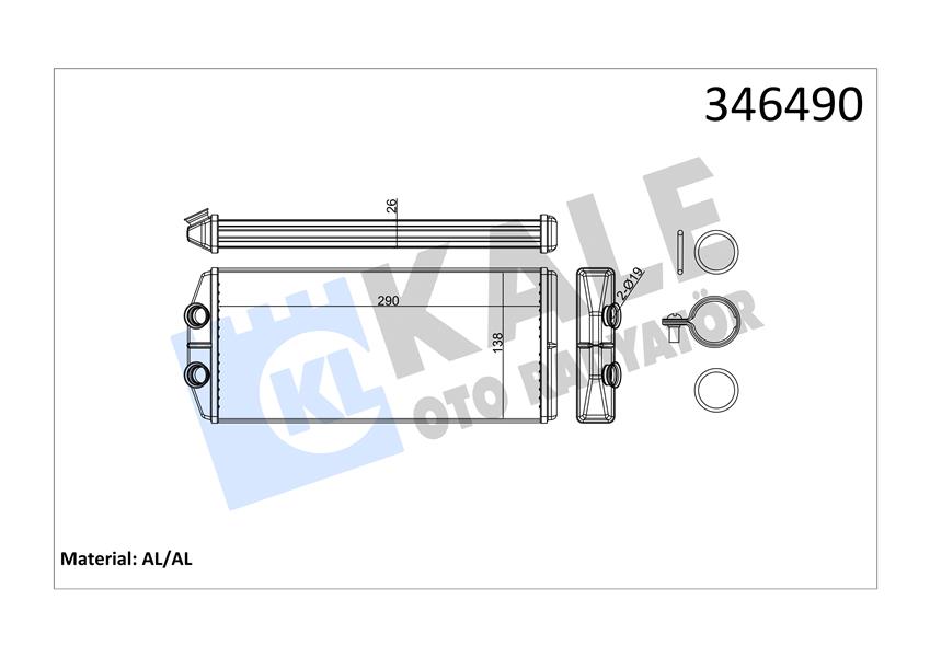 KALORIFER RADYATORU PARTNER TEPE BERLINGO III 08> 1,6HDI 1,6 16V - KALE 346490
