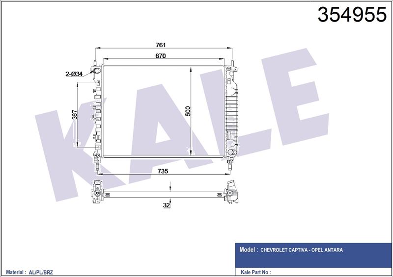 MOTOR SU RADYATORU M.T CAPTIVA ANTARA - KALE 354955