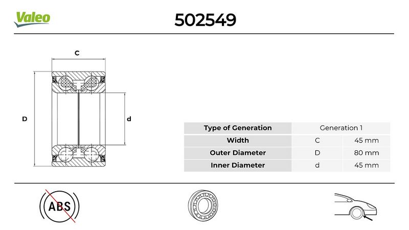 ON TEKER RULMANI TRANSPORTER T4 90>03 - VALEO 502549