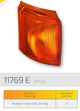 Ford Sinyal Lambası On Sag Transıt T12 T15 92>01 Duysuz (sarı) - Farba 11770d