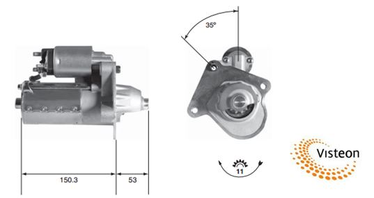 MARS MOTORU 12V 11DIS C-MAX FOCUS II-III  07>17 MONDEO IV 07>14 1.6 TDCI TOURNEO CONNECT 1.6 TDCI 14 - VISTEON 20-100-01029