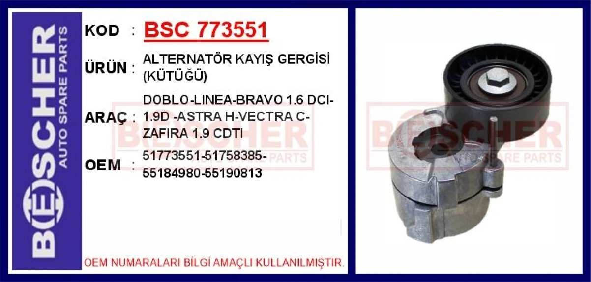 Fiat Alternator Gergi Rulmanı Fiat Bravo II Doblo Pratıco Linea Grande Punto Freemont Sedici Stilo 1.6 2. - Bsc 773551