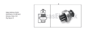 MARŞ DİŞLİSİ>9DİŞ  FIAT ROMANIA 455 DT,SM,SV,V,550,550DT - LUCAS-SDR0026