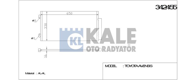 KLIMA RADYATORU TOYOTA AVENSIS 97>03 CARINA CORONA ST191 92>97 - KALE 342455