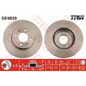 ON FREN DISKI AYNASI HYUNDAI ACCENT ERA 2006-2011 KIA RIO 2005-> I20 2007-> 256MM - TRW DF4839