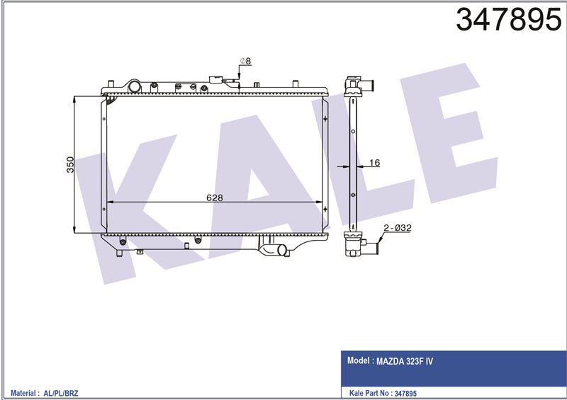 MOTOR SU RADYATORU MAZDA 323 HB 1990 1994 MANUEL VITES - KALE 347895