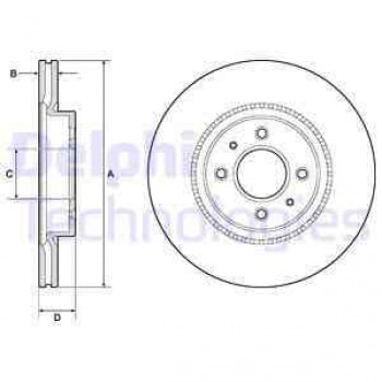 ON FREN DISK AYNASI HYUNDAI I20 2015> KIA RIO 11> 1.4 CRDI 280 MM 15JANT - DELPHI BG4743C