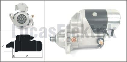 MARS MOTORU 24V 4.5 KW 10 DIS DENSO TIP CUMMINS B SERISI KOMATSU PC2006 - LUCAS LES0257