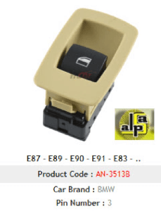 Unıversal Cam Anahtarı>e53 - E70 - E71 - E87 - E89 - E90 - E91 - E92  Tekli Bej - 3 Pin   >>61316945876 - Mcar-An3513b