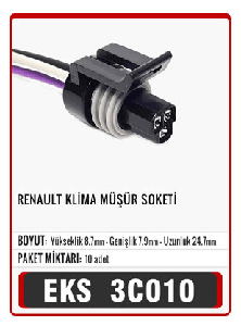SOKET>RENAULT  KLİMA MÜŞÜRÜ   S3014 - EKS-3C010
