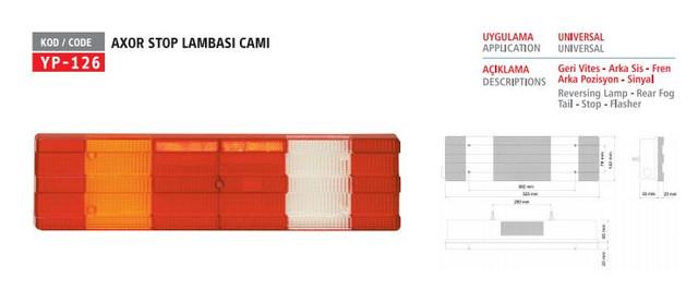STOP LAMBASI CAMI SAG - SOL MERCEDES ACTROS / AXOR / AXOR II / ACTROS MP2-MP3 / (7 FONSIYONLU) - YUCEPLAST YP-126